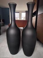 Zwarte glazen vazen set (2 stuks), 1 meter hoog, Ophalen, Zwart, 75 cm of meer, Glas