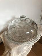 Brocante glazen franse stolp / onderbord, Ophalen of Verzenden