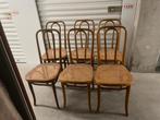 6 Thonet houten stoelen met rotan, Huis en Inrichting, Stoelen, Ophalen of Verzenden, Gebruikt, Bruin, Twee