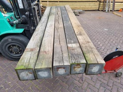 Rustieke hardhouten palen / balken 20.0x20.0 cm - nr: HB237, Tuin en Terras, Palen, Balken en Planken, Nieuw, Balken, 250 cm of meer