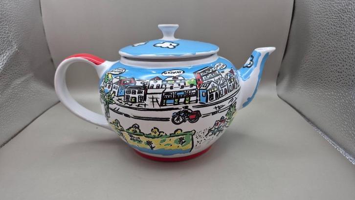 Wegener huis aan huiskranten theepot, Antiek en Kunst, Antiek | Servies los, Ophalen of Verzenden