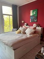 BRIMNES BED + OPBERGRUIMTE HOOFDEINDE (headboard) 160x200cm, Ophalen, Gebruikt, Wit, Tweepersoons