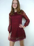 *Abfab Vintage Wijnrode Kanten Tuniek Jurk S*, Ziao Yi Ren, Ophalen of Verzenden, Zo goed als nieuw, Maat 36 (S)