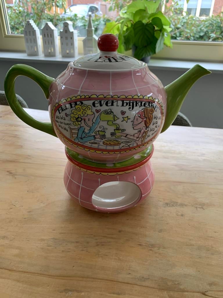Blond Amsterdam Theepot met Theelicht, Ophalen, Zo goed als nieuw