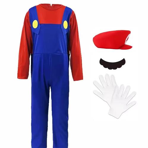 Mario Loodgieter Kostuum - Rode Jumpsuit met - Maat L, Kleding | Heren, Carnavalskleding en Feestkleding