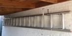 Aluminium ladder 2x14 treden, Ophalen, Gebruikt, Ladder, Opvouwbaar of Inschuifbaar
