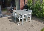 Dining tuinset 5-delig Bellagio & R&S Design (wit/grijs), Tuin en Terras, Tuinsets en Loungesets, Ophalen, 4 zitplaatsen, Gebruikt
