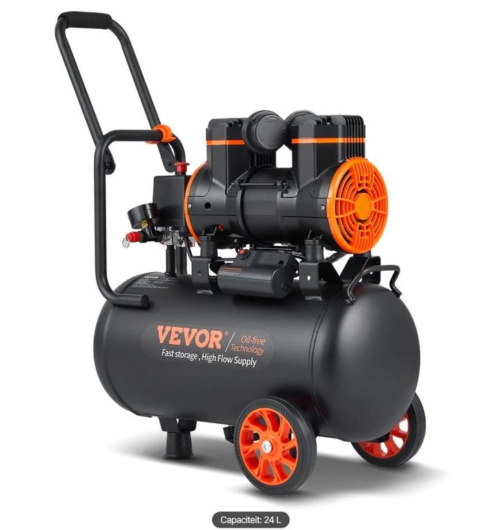 VEVOR 1450W Lucht compressor –  24 Liter NIEUW, Doe-het-zelf en Verbouw, Compressors, Nieuw, 6 tot 10 bar, Minder dan 25 liter