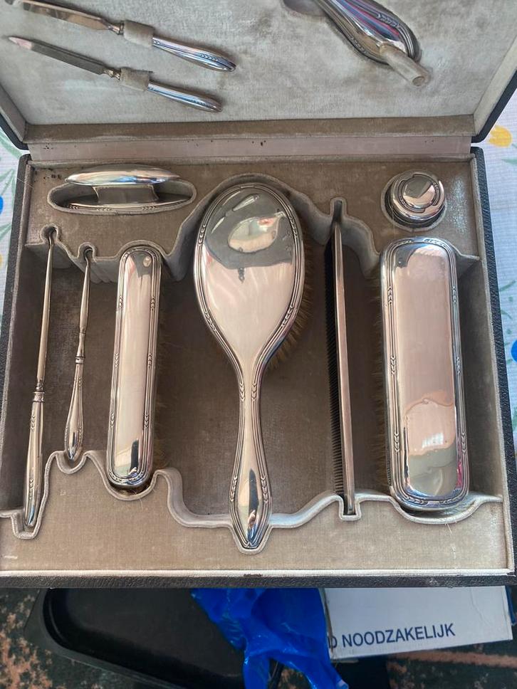 Antiek zilveren kap set, Antiek en Kunst, Antiek | Goud en Zilver, Zilver, Ophalen of Verzenden