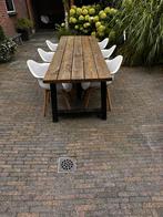 Picknick tafel met 6 stoelen, Tuin en Terras, Picknicktafels, Ophalen, Gebruikt, Rechthoekig, Hout