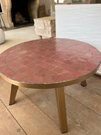 Mooi mozaiek ingelegde bijzettafel in oud rose, Huis en Inrichting, Tafels | Bijzettafels, Minder dan 45 cm, Rond, Zo goed als nieuw