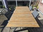 Tuintafel van 183x90cm + 4 stoelen, Ophalen, Gebruikt, Rechthoekig, Hout
