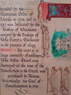 Beaulieu abbey oud ingelijst schilderij uit Engeland 56 cm., Ophalen of Verzenden