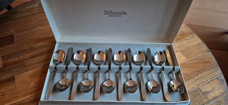 Zilvermeta Bestekset - 12 Delig theelepels, Antiek en Kunst, Antiek | Bestek, Ophalen of Verzenden