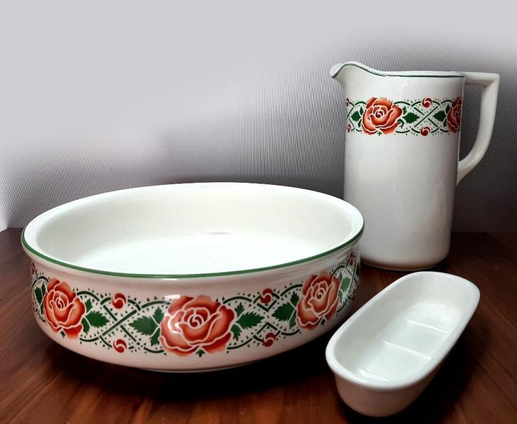 3 delen lampetstel. Société Céramique Maestricht., Antiek en Kunst, Antiek | Keramiek en Aardewerk, Ophalen of Verzenden