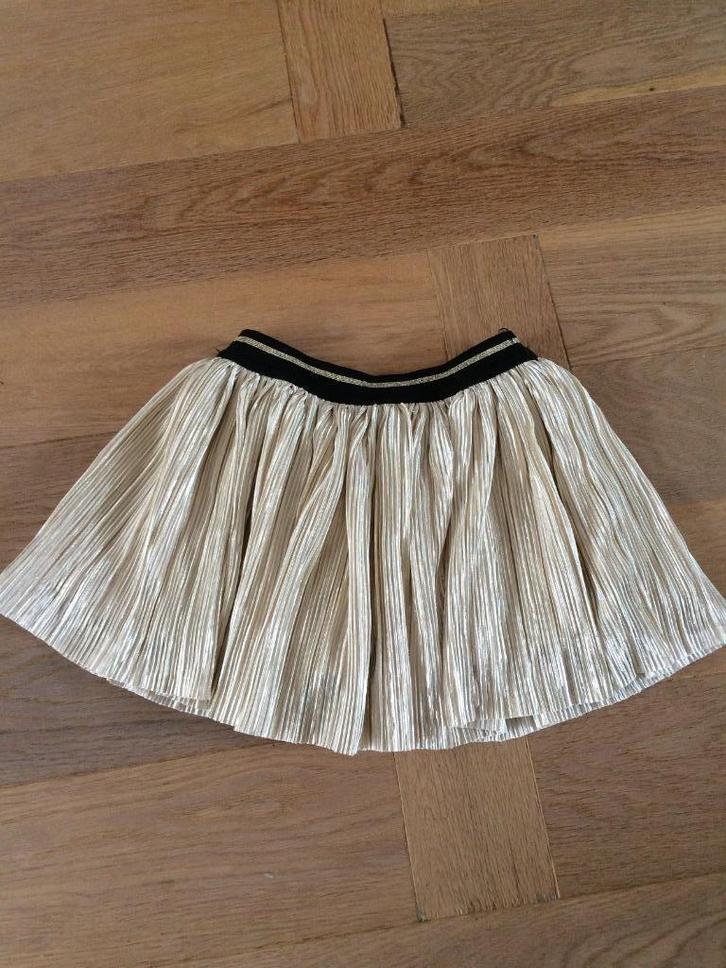 ZGAN gevoerd goud glitter rokje maat 110, Kinderen en Baby's, Kinderkleding | Maat 110, Zo goed als nieuw, Meisje, Jurk of Rok