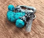 DC03 Ketting hanger met turquoise 30x17mm, Sieraden, Tassen en Uiterlijk, Overige voorstellingen, Nieuw, Steen of Mineraal, Met edelsteen