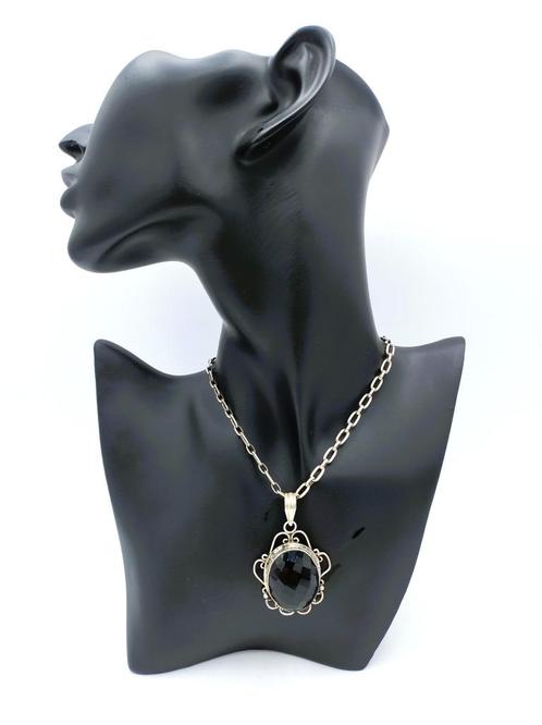 Zilveren ketting met gitten hanger, gratis verzending, Sieraden, Tassen en Uiterlijk, Kettingen, Gebruikt, Zilver, Zilver, Verzenden