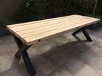 Robuuste Douglas tuintafel met stalen onderstel, Tuin en Terras, Tuintafels, Nieuw, Rechthoekig, Hout, Ophalen