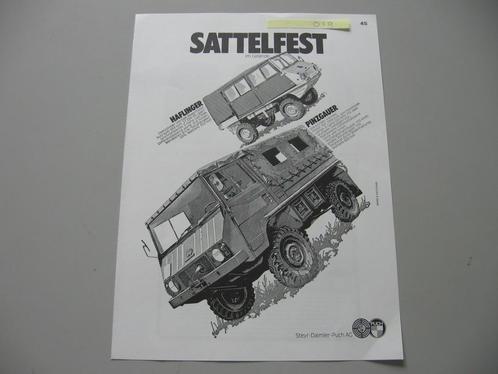 SP 019 Steyr Haflinger + Pinzgauer, knipsel 1974, Boeken, Auto's | Folders en Tijdschriften, Zo goed als nieuw, Overige merken