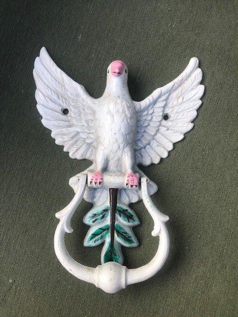 mooie gietijzeren deurklopper, VREDESDUIF, Antiek en Kunst, Curiosa en Brocante, Ophalen of Verzenden