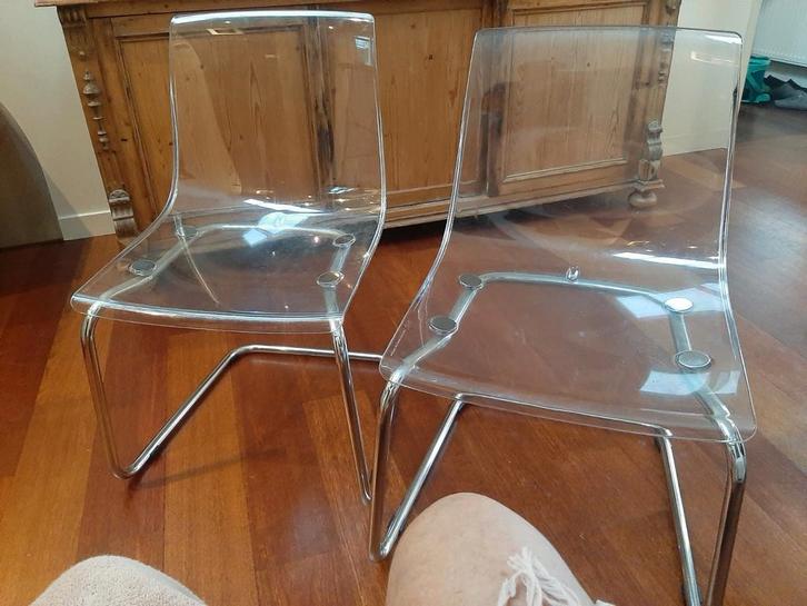 2 x Ikea Tobias stoel, Huis en Inrichting, Stoelen, Gebruikt, Twee, Kunststof, Ophalen