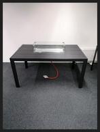 Vuurtafel-Eettafel met RVS brander, glasombouw en afdekplaat, Ophalen, Nieuw