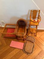 Vintage houten poppenset; box, stoel en kinderwagen, Ophalen, Gebruikt