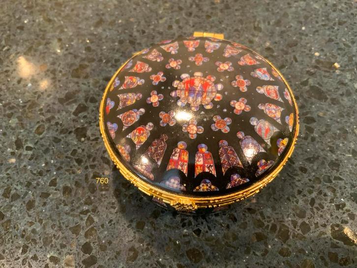 Vintage Giodano di Porzano Sieradendoosje met Glas-in-lood, Antiek en Kunst, Antiek | Woonaccessoires, Ophalen of Verzenden