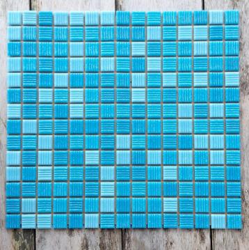 Glasmozaïektegeltjes - nieuw - 22 matten - blauw beschikbaar voor biedingen
