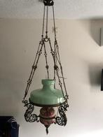 antieke olielamp met elektrische fitting, Ophalen, Gebruikt, Glas, 75 cm of meer