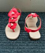 Dune London Linaria floral rode bloemen sandalen echt leer, Zo goed als nieuw, Dune London, Rood, Sandalen of Muiltjes