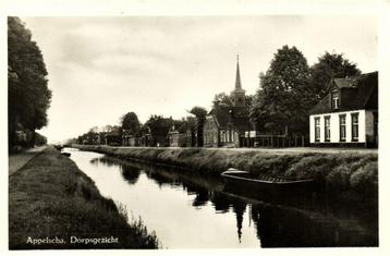 Appelscha, Dorpsgezicht - vaart boot kerk - 195? gelopen beschikbaar voor biedingen