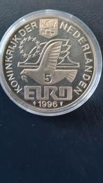 Zilveren 5 Euro Willem Barentsz 1996, Koningin Beatrix, Zilver, Euro's, Ophalen of Verzenden