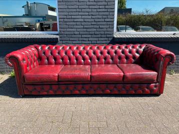 XL Chesterfield bank 4 zit bank oxblood GRATIS BEZORGD  beschikbaar voor biedingen