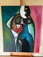 Abstracte figuren acryl op doek, Ophalen