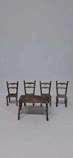 Zilveren Miniaturen Eettafel met Stoelen, Antiek en Kunst, Ophalen of Verzenden, Zilver