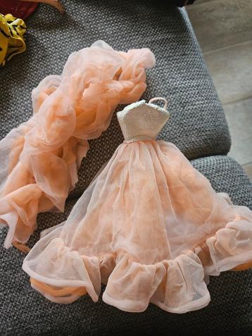 Barbie Jurk met Sjaal - Perzik Kleur beschikbaar voor biedingen