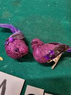 vogels met klem paars 2 stuks [a930], Diversen, Kerst, Ophalen of Verzenden, 'T Olde Gre-j, Info@toldegrej.nl, Endepoelstraat 20f Didam