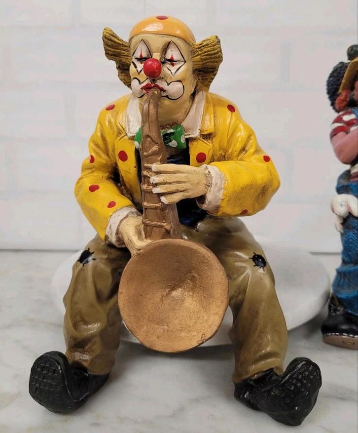 Clown met saxofoon, Verzamelen, Beelden en Beeldjes, Zo goed als nieuw, Mens, Ophalen of Verzenden
