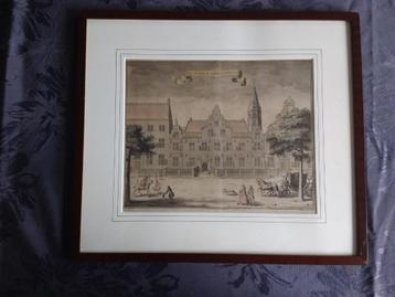 oude pentekening in lijst van G van Giessen (1692-1750) beschikbaar voor biedingen