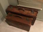 2 Stoere grote lederen koffers, Ophalen of Verzenden