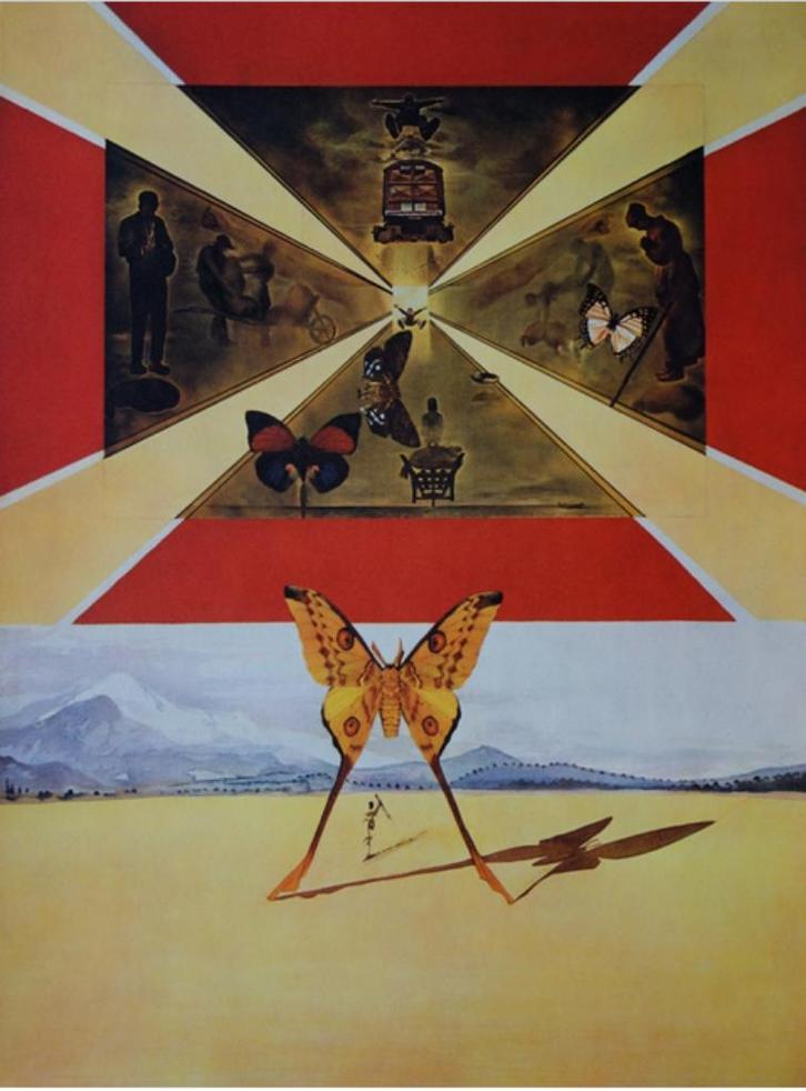 Salvador Dalí(1904)Kleur Lithografie"SNCF Roussillon"Ges Gen, Antiek en Kunst, Kunst | Litho's en Zeefdrukken, Ophalen of Verzenden