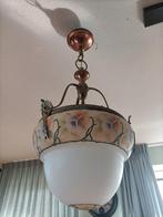 Art deco grote hanglamp met rozetten., Antiek en Kunst, Ophalen