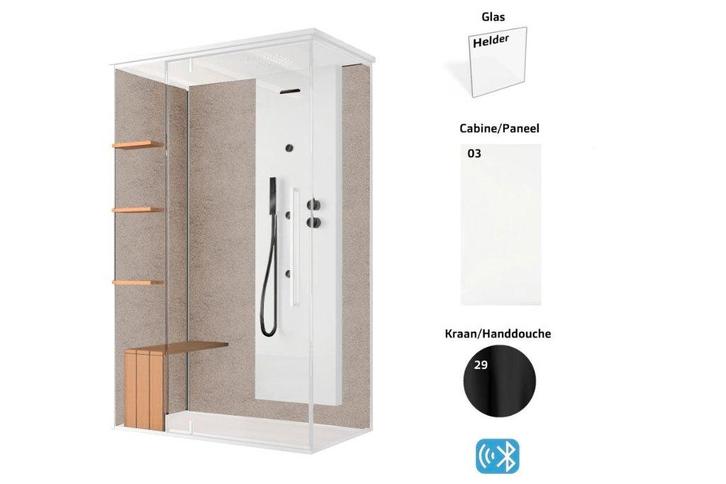 Stoomcabine 120 x 90 links van €11096 nu €6950 Xenz Megius, Huis en Inrichting, Badkamer | Complete badkamers, Nieuw, Met douche