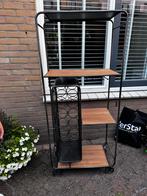 Metalen Wijnrek met Houten Planken, Huis en Inrichting, Woonaccessoires | Wijnrekken, 5 tot 15 flessen, Ophalen of Verzenden, Zo goed als nieuw