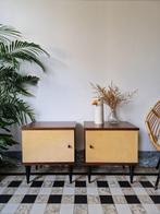 Vintage sixties nachtkastjes | kastjes | retro, Ophalen, Gebruikt, 55 tot 70 cm, 45 tot 65 cm
