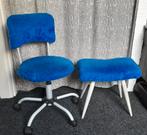 Bureaustoel en kruk, Ophalen, Gebruikt, Blauw, Bureaustoel