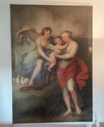Groot schilderij met twee vrouwen en engel, 18e eeuw., Antiek en Kunst, Kunst | Schilderijen | Klassiek, Ophalen