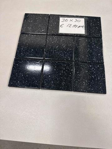 Mozaïek Tegels - Zwart met Spikkels, diverse kleuren beschikbaar voor biedingen